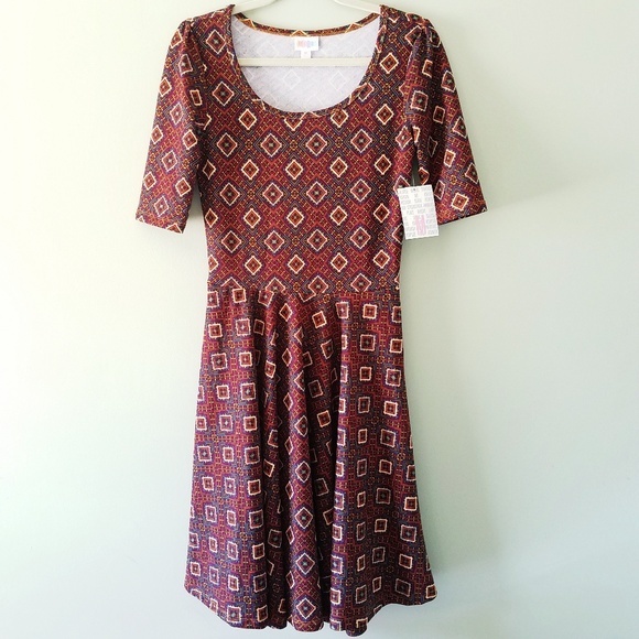 LuLaRoe Dresses & Skirts - LuLaRoe | Nicole Dress L🍃gorgeous fall colors🍁🍃